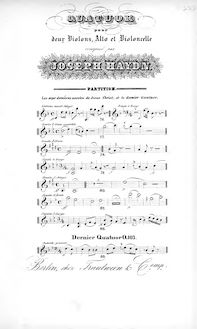 Partition complète, corde quatuor en D minor, D minor, Haydn, Joseph