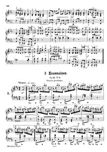 Partition complète (filter), 3 Ecossaises, Chopin, Frédéric