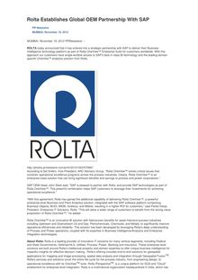 Rolta Establishes Global OEM Partnership With SAP