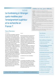 Modèles Etrangers du Fundraising dans l enseignement supérieur: quelles leçons pour la France