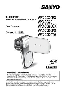 Notice Camescope numérique Sanyo  VPC-CG20TA