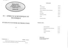 Etude d un système de production 2005 Bac Pro - Métiers de la mode et industries connexes - productique