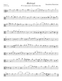 Partition ténor viole de gambe 1, alto clef, Madrigali a 5 voci, Libro 3 par Benedetto Pallavicino