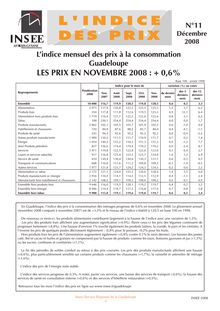 Lindice mensuel des prix à la consommation de Guadeloupe en  novembre 2008 : +0,6%
