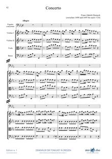 Partition complète, basson Concerto en E-flat major, Horneck, Franz