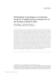Orientation économique et croissance locale de l emploi dans les bassins de vie des bourgs et petites villes - article ; n°1 ; vol.402, pg 57-74