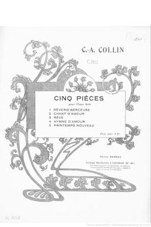 Partition complète, 5 pièces, Collin, Charles-Augustin