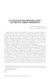 EL FILÓLOGO PEDRO MARTÍNEZ LÓPEZ: UN LIBELISTA LIBERAL IMAGINATIVO