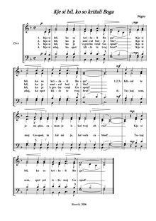 Partition SATB score en PDF, Kje si bil, ko so križali Boga, Where you there when they crucified my Lord?