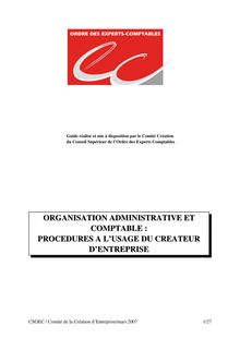 Organisation administrative et comptable