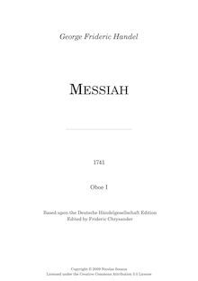 Partition hautbois 1, Messiah, Handel, George Frideric