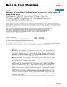 Behavior of osteoblastic cells cultured on titanium and structured zirconia surfaces