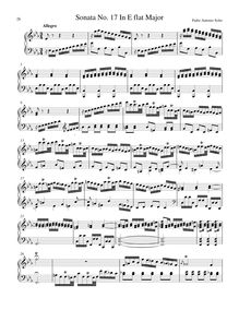 Partition Sonata R.17 en E♭ major, clavier sonates R.11–20, Soler, Antonio
