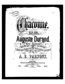 Partition complète, Chaconne, A minor, Durand, Auguste