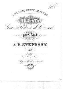 Score, Toccata, Grande Étude de Concert, Op.12, Stephany, Jean-Baptiste