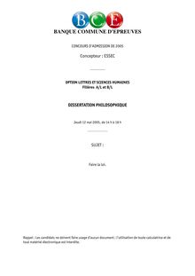 ESSEC 2005 dissertation philosophique classe prepa b/l