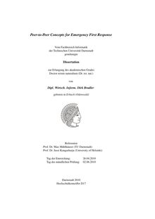 Peer-to-peer concepts for emergency first response [Elektronische Ressource] / von Dirk Bradler