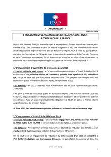 4 engagements économiques de François Hollande : 4 échecs pour la France