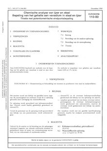 Chemische analyse van ijzer en staal Bepaling van het gehalte aan vanadium in staal en ijzer. December 1980