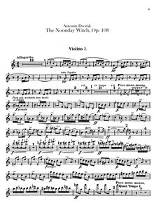 Partition violons I, pour Noon Witch, Polednice, Dvořák, Antonín