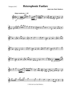 Partition trompette en B♭ 2, Heterophonic Fanfare, Fanfare on "Auld Lang Syne"