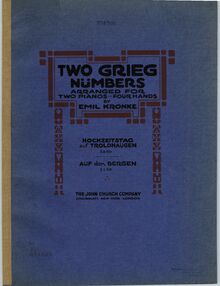 Partition couverture couleur, lyrique pièces, Op.65, Grieg, Edvard