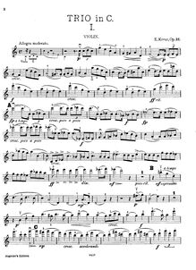 Partition de violon, Piano Trio, Kreuz, Emil