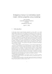 Endogenous money in an elementary search model: intrinsic properties versus bootstrap