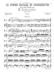 Partition violon 2, 101 Easy et Progressive pièces pour 2 violons