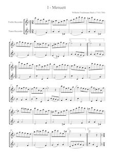 Partition complète et parties, Five pièces, Bach, Wilhelm Friedemann par Wilhelm Friedemann Bach