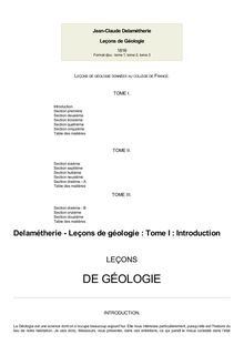 Delamétherie - Leçons de géologie