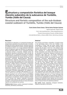 Estructura y composición florística del bosque ribereño subandino de la subcuenca de Yumbillo, Yumbo (Valle del Cauca)