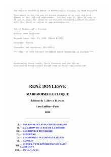 Mademoiselle Clocque par René Boylesve