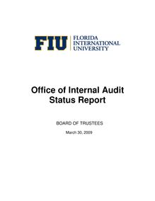 Office of Internal Audit Status Report