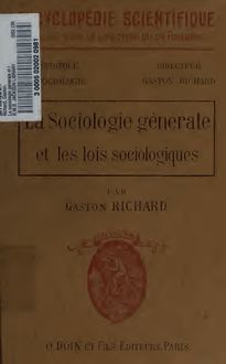 La sociologie générale et les lois sociologiques