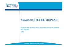 Présentation de A. Biosse-Duplan
