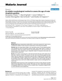 A reliable morphological method to assess the age of male Anopheles gambiae