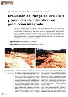Evaluación del riesgo de erosión y productividad del olivar en producción integrada