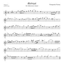 Partition ténor viole de gambe 1, octave aigu clef, Il settimo libro de madrigali a cinque voci par Pomponio Nenna