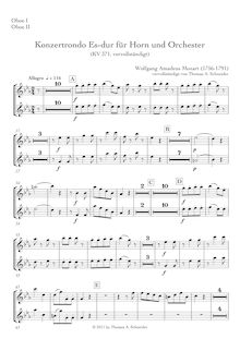 Partition hautbois 1/2, Rondo, Horn Concerto ; Konzertsatz