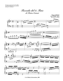 Partition complète (orgue without pédale), Toccada del , Tono di Pietro Cornet
