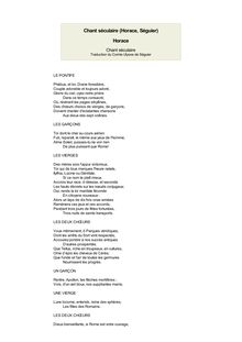 Chant séculaire (Horace, Séguier)