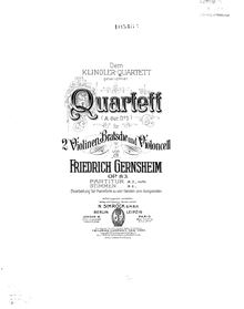 Partition violoncelle, quatuor No.5, Op.83, A Major, Gernsheim, Friedrich