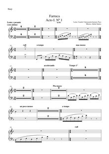 Partition harpe, Farruca, Obertura, Spanis music, Re menor, Santos Carrión, Julián