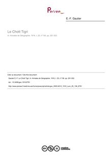 Le Chott Tigri - article ; n°136 ; vol.25, pg 291-302