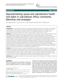 Operationalising sexual and reproductive health and rights in sub-Saharan Africa: constraints, dilemmas and strategies