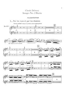 Partition clarinette 1/2, 3 (B♭, A), Images, Debussy, Claude