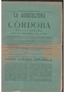 La Agricultura y Córdoba, n. 18 (1902)