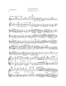 Partition violons I, Symphony No. 5, Op. 50, Nielsen, Carl
