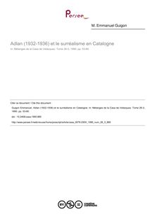 Adlan (1932-1936) et le surréalisme en Catalogne - article ; n°3 ; vol.26, pg 53-80